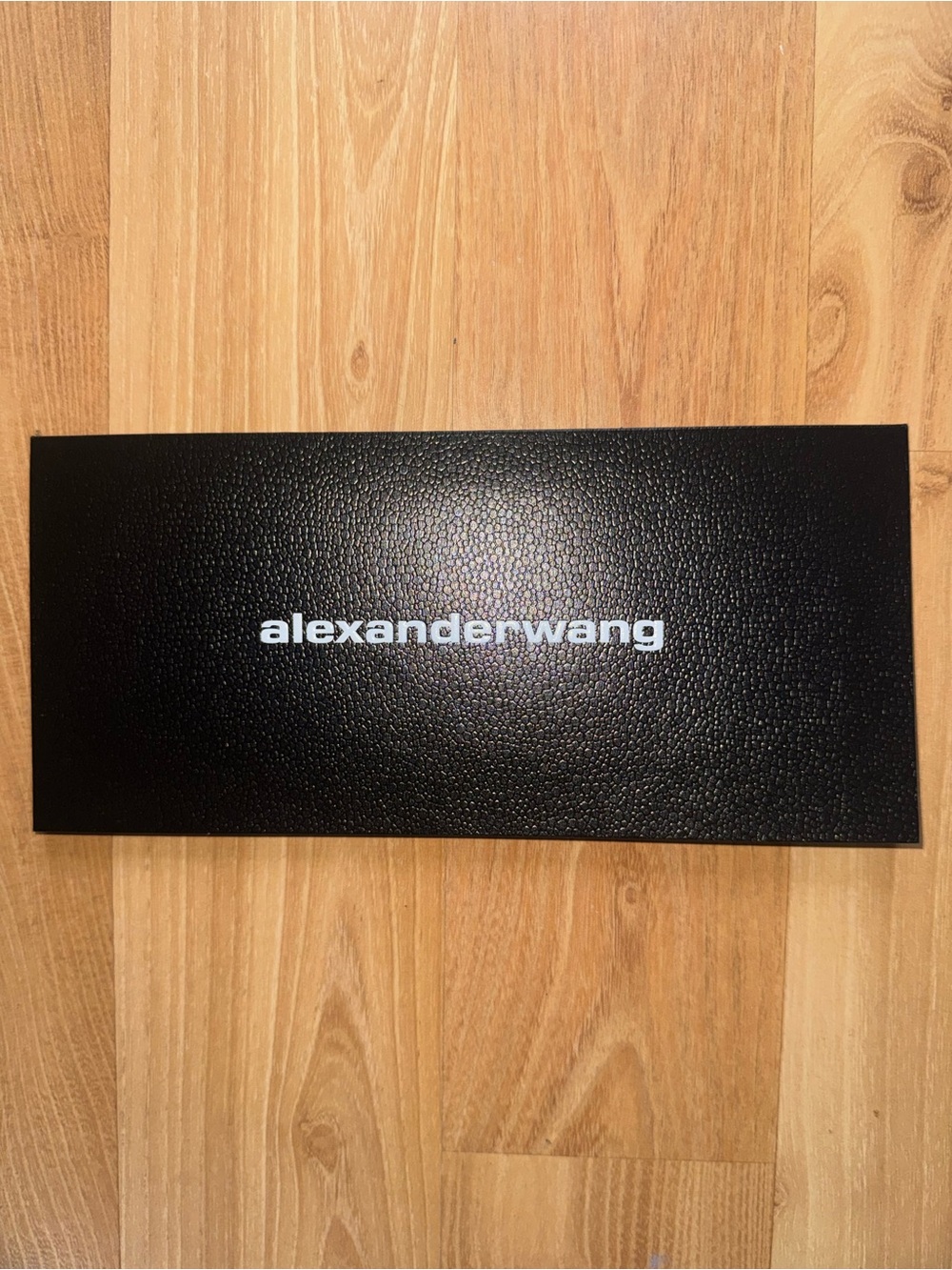 Alexander Wang Black Leather Receipt Holder with White Logo